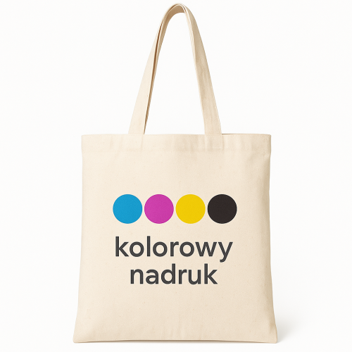 Torba naturalna bawełniana ekologiczna reklamowa cmyk z nadrukiem